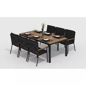 Обеденная группа Gardenini Bella карбон черный XL