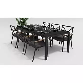 Обеденная группа Gardenini Calma антрацит L