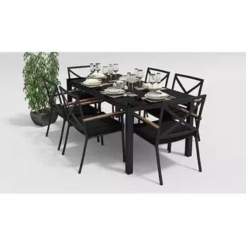 Обеденная группа Gardenini Calma черная M