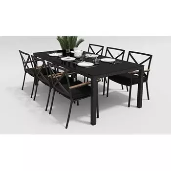 Обеденная группа Gardenini Calma черная XL