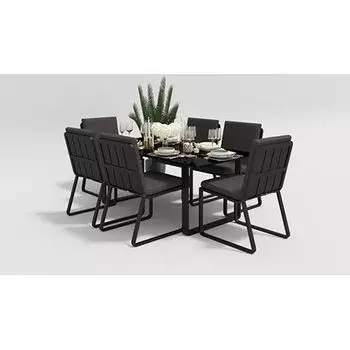 Обеденная группа Gardenini Voglie карбон антрацит M без подлокотников