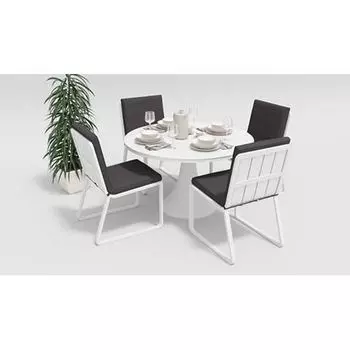 Обеденная группа Gardenini Voglie Round белый антрацит