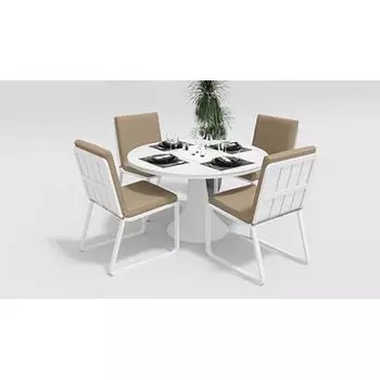 Обеденная группа Gardenini Voglie Round белый бежевая