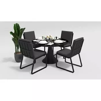 Обеденная группа Gardenini Voglie Round карбон антрацит