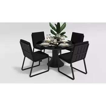 Обеденная группа Gardenini Voglie Round карбон черная