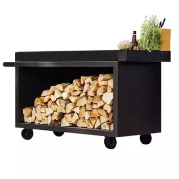 Разделочный стол черный со столешницей из керамики XL