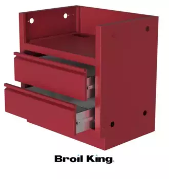 Тумба-основание гриля Broil King Baron 420 Bi с 2-я выдвиж. ящ. красная