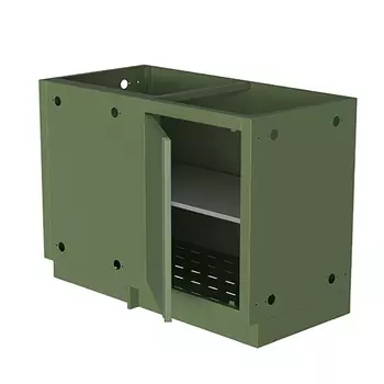 Тумба универсальная угловая с полкой и дверцей 1220 зеленая