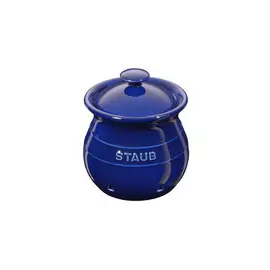 Банка для чеснока 0,5л, h13,5см, керамика, тёмно-синий