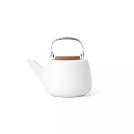 Чайник заварочный 1,2л с ситечком "Nicola" (белый)