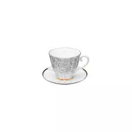 Чашка чайная с блюдцем "Лето чёрное" "Гвоздика"