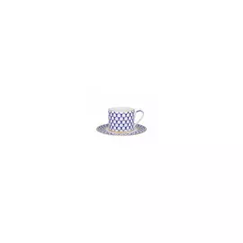 Чашка с блюдцем 220мл/15см "Кобальтовая сетка" "Соло"