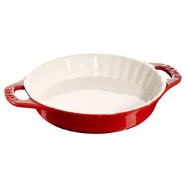 Форма для пирога Staub d24см, h4,6см, керамика, вишнёвый, для духовки