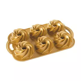 Форма для выпечки на 6 кексов 3D Nordic Ware "Наследие" 1л, литой алюминий