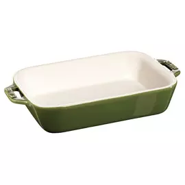 Форма для запекания прямоугольная Staub 20х16см, h5,4см, керамика,зелёный базилик, для духовки