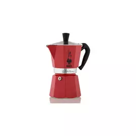 Гейзерная кофеварка Bialetti Moka Express, красная 6 чашек