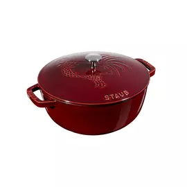 Кастрюля 3,6л 24см Петух Staub гранатовый