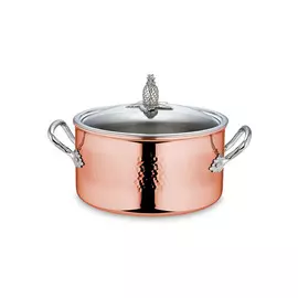 Кастрюля низкая с крышкой Ruffoni "Omegna Cupra" 6л, d24см h12,6см, медь,сталь