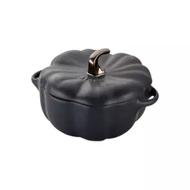 Кокот Staub "Тыква" 0,7л, d14,8см, керамика, чёрный, для СВЧ (без крышки), духовки