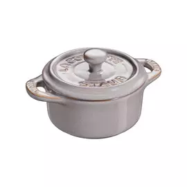 Кокотница Staub 200мл, d10см, керамика, античный серый, для СВЧ, духовки