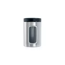 Контейнер для сыпучих продуктов с окном 1,4л (полированная сталь)