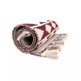 Ковер Tkano с геометрическим принтом, "Ethnic", бордовый, хлопок, 160х230см