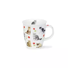 Кружка Dunoon "Кошки в красных цветах.Невис" 480мл