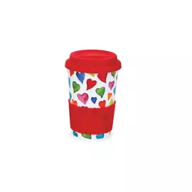 Кружка с силиконовой крышкой Dunoon "Добрые сердца" 440мл