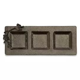 Менажница трехсекционная Michael Aram "Чёрная орхидея" 46x19см (коричневая)