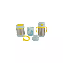 Набор 6 предм: термос 300мл 2шт, крышка 2шт, ручка-насадка 1шт, салфетка 1шт, THERMOS B3000+BS535 BL, голубой, п/к