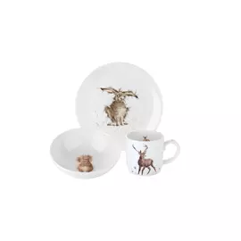 Набор для завтрака Royal Worcester "Забавная фауна" (тарелка 20см, салатник 15см, чашка 310мл), костяной фарфор