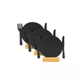 Набор досок "Тарелки" 3шт на деревянной основе, маркер