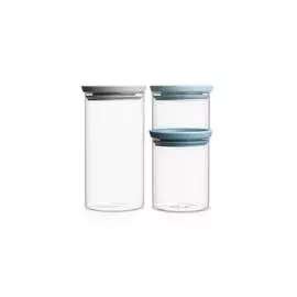 Набор из 3 модульных стеклянных банок