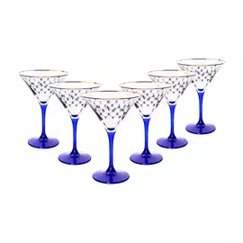 Набор из 6 бокалов для мартини 150мл "Кобальтовая сетка"