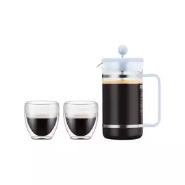 Набор кофейный 3 предмета: кофейник Bistro 1 л. и термобокалы Pavina 0.25 л. - 2 шт., лунный