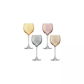 Набор разноцветных бокалов для вина LSA International, "Polka", 400мл, 4шт.