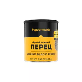 Перец Peppermania "Черный молотый", банка 100г