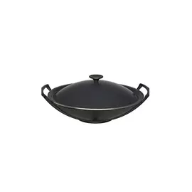 Сковорода-Вок 36см Le Creuset с крышкой чугун, чёрный, для индукции (Matte Black)