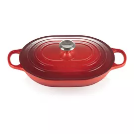 Жаровня овальная Le Creuset 31см, вишнёвый, чугун, для индукции, духовки (Cerise)