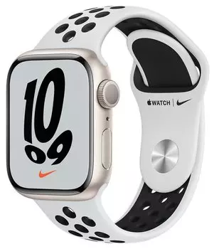 Apple Watch Nike Series 7 GPS 41mm Midnight Aluminum Case with Anthracite (White)