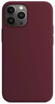 Чехол силиконовый матовый для iPhone 13 Pro Max (Бордовый)