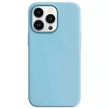 Чехол силиконовый матовый для iPhone 14 Pro Max (Голубой)