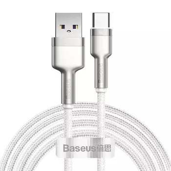 Кабель Baseus Cafule Series Metal Data Cable USB to Type-C 40W 1m (Белый)