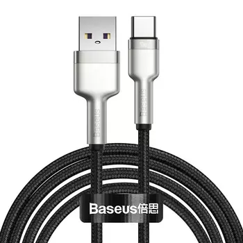 Кабель Baseus Cafule Series Metal Data Cable USB to Type-C 40W 1m (Черный)