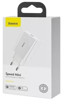 Сетевое зарядное устройство Baseus Speed Mini QC Quick Charger 1C 20W EU (CCFS-SN02) (Белый)