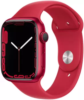Часы Apple Watch Series 7 45mm Aluminum Case with Sport Band (Красный)