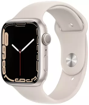 Часы Apple Watch Series 7 45mm Aluminum Case with Sport Band (Белый)