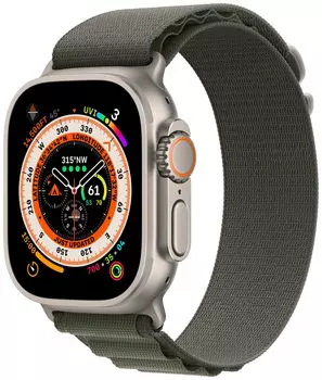 Умные часы Apple Watch Ultra 49 мм Titanium Case with Alpine Loop M (Зеленый, MQF83)