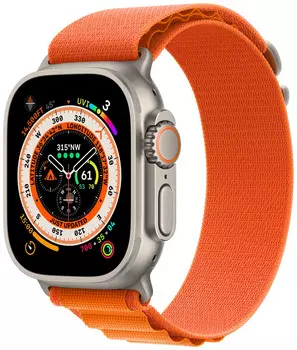 Умные часы Apple Watch Ultra 49 мм Titanium Case with Alpine Loop M (Оранжевый, MQFJ3)