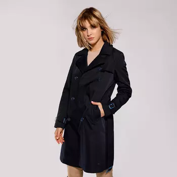 Двубортный женский тренч